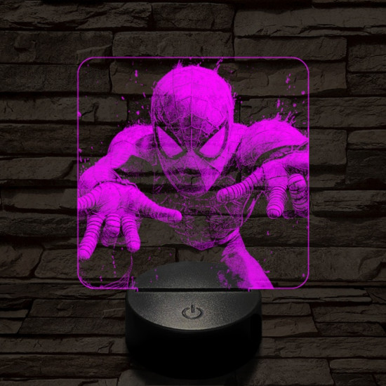 Pókember hálót vet 7 színű valósághű 3D led lámpa