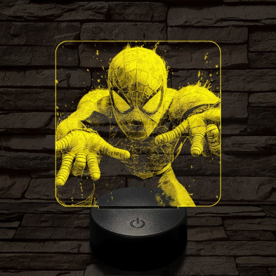 Pókember hálót vet 7 színű valósághű 3D led lámpa