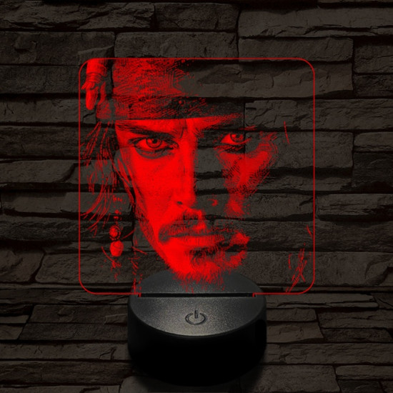 Sármos kalóz 7 színű valósághű 3D led lámpa