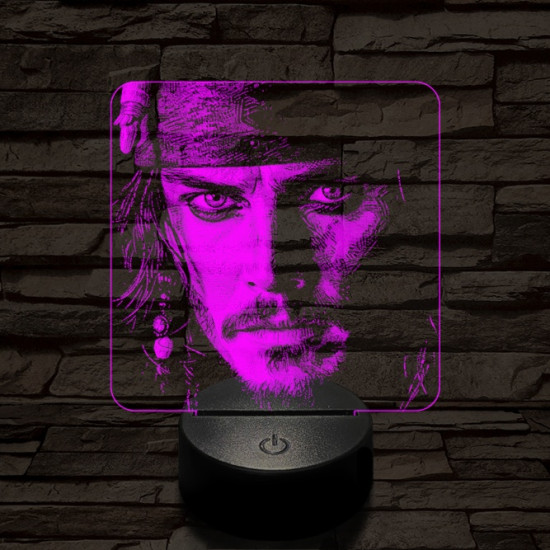 Sármos kalóz 7 színű valósághű 3D led lámpa