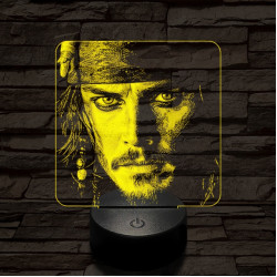 Sármos kalóz 7 színű valósághű 3D led lámpa