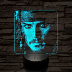 Sármos kalóz 7 színű valósághű 3D led lámpa