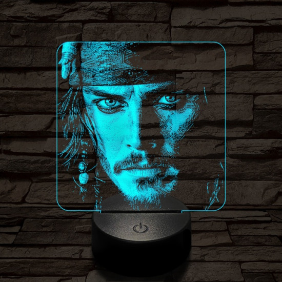 Sármos kalóz 7 színű valósághű 3D led lámpa