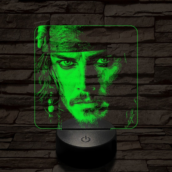 Sármos kalóz 7 színű valósághű 3D led lámpa