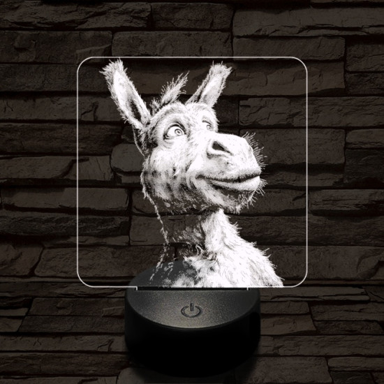 Shrek szamár 7 színű valósághű 3D led lámpa