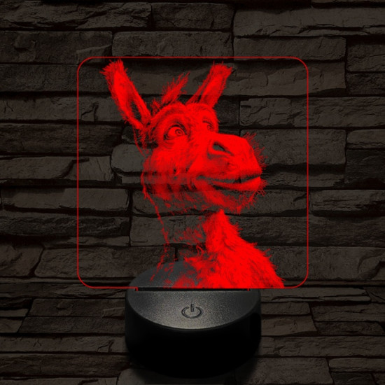 Shrek szamár 7 színű valósághű 3D led lámpa