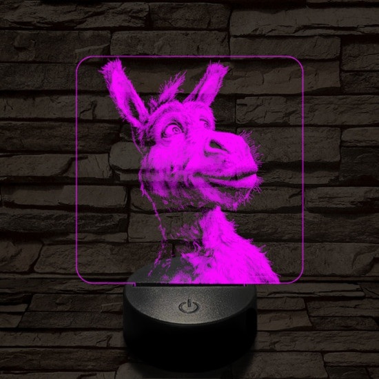 Shrek szamár 7 színű valósághű 3D led lámpa