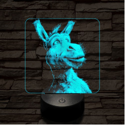 Shrek szamár 7 színű valósághű 3D led lámpa