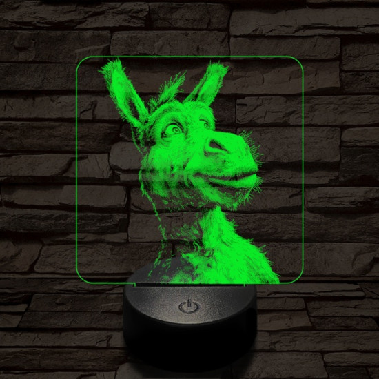 Shrek szamár 7 színű valósághű 3D led lámpa