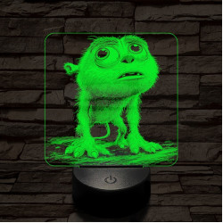 Szeszélyes szörny 7 színű valósághű 3D led lámpa