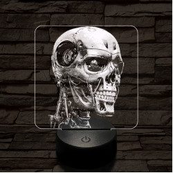 T-800-as halálosztó 7 színű valósághű 3D led lámpa