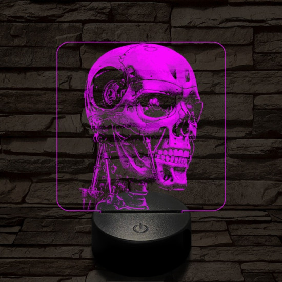 T-800-as halálosztó 7 színű valósághű 3D led lámpa