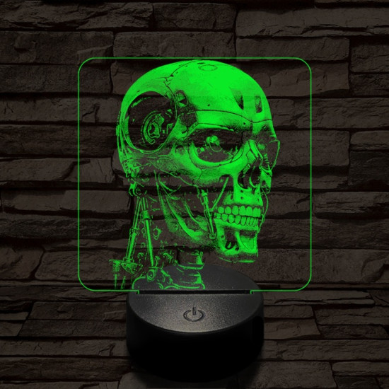 T-800-as halálosztó 7 színű valósághű 3D led lámpa