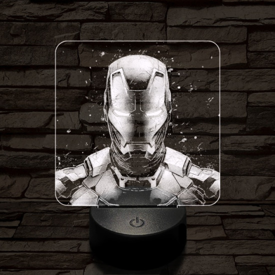 Vasember front 7 színű valósághű 3D led lámpa