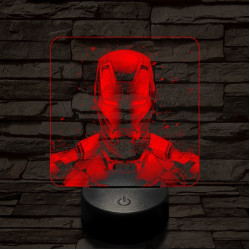 Vasember front 7 színű valósághű 3D led lámpa