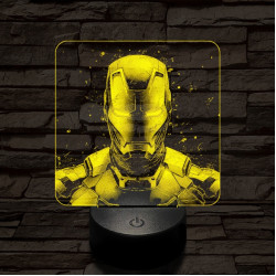 Vasember front 7 színű valósághű 3D led lámpa