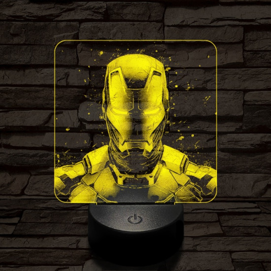 Vasember front 7 színű valósághű 3D led lámpa