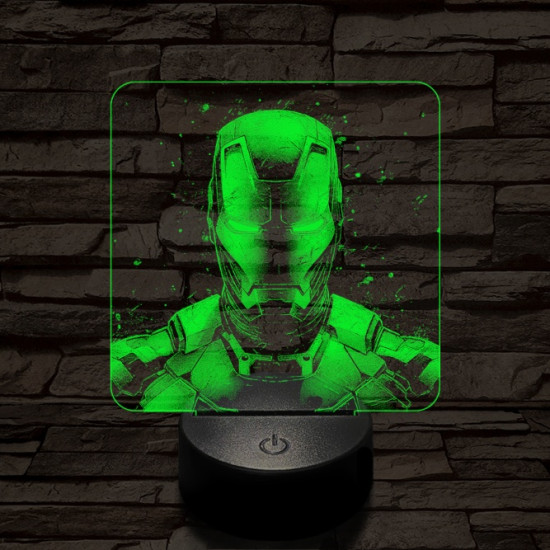 Vasember front 7 színű valósághű 3D led lámpa