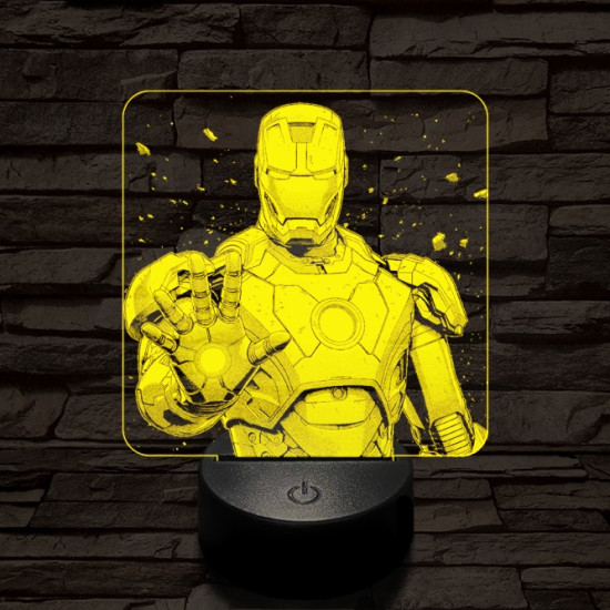 Vasember stop 7 színű valósághű 3D led lámpa