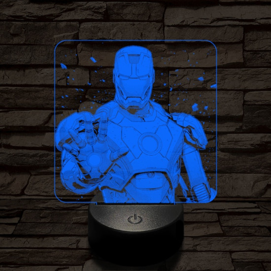 Vasember stop 7 színű valósághű 3D led lámpa