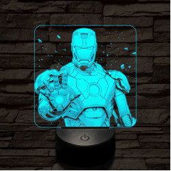 Vasember stop 7 színű valósághű 3D led lámpa