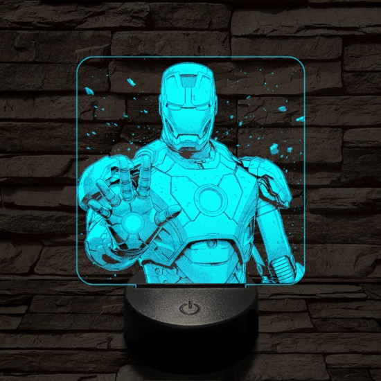 Vasember stop 7 színű valósághű 3D led lámpa