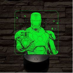 Vasember stop 7 színű valósághű 3D led lámpa