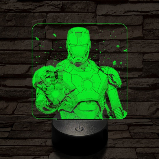 Vasember stop 7 színű valósághű 3D led lámpa