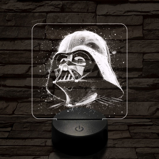 Vader sisakja 7 színű valósághű 3D led lámpa