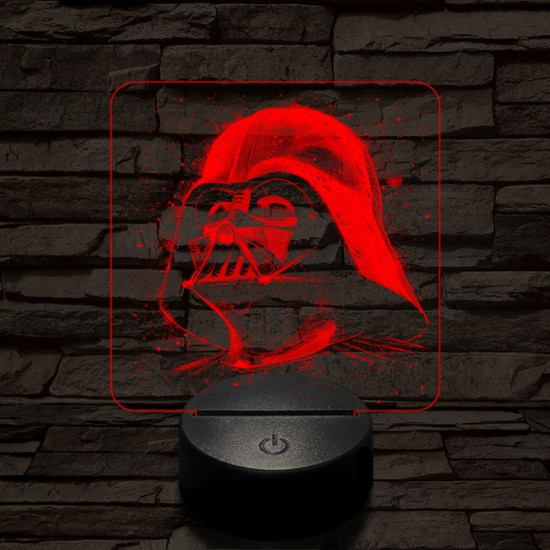 Vader sisakja 7 színű valósághű 3D led lámpa