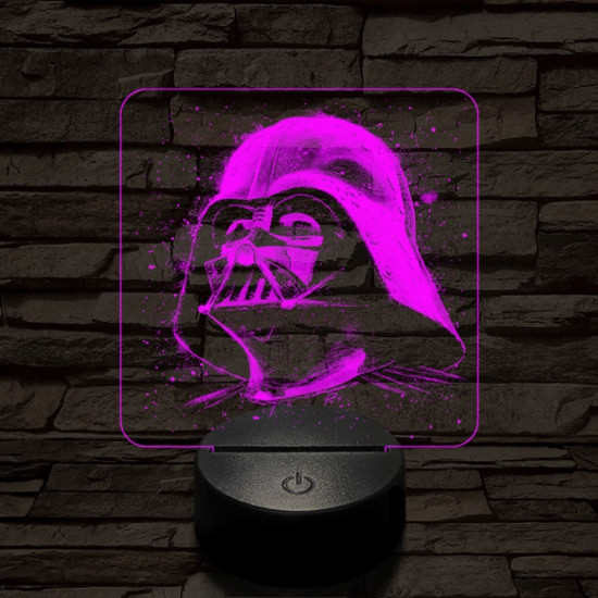 Vader sisakja 7 színű valósághű 3D led lámpa