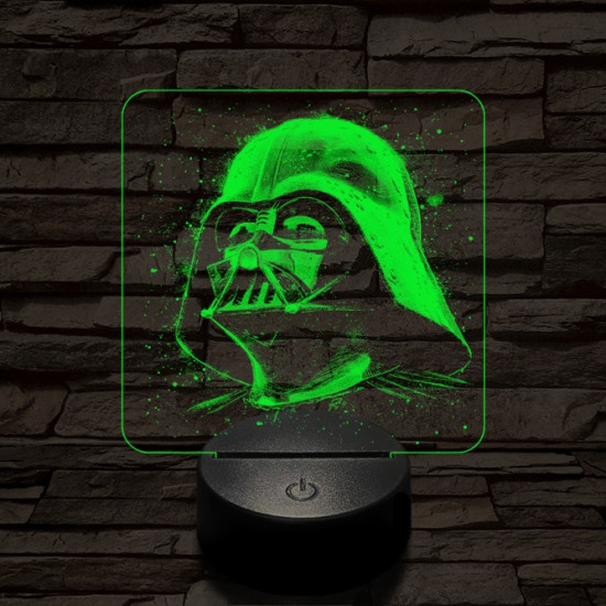 Vader sisakja 7 színű valósághű 3D led lámpa