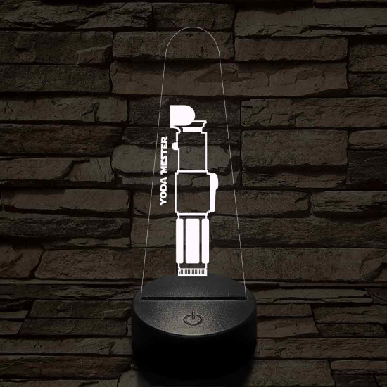 Yoda Mester fénykardja 7 színű 3D led lámpa