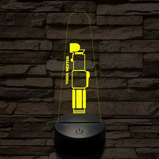 Yoda Mester fénykardja 7 színű 3D led lámpa
