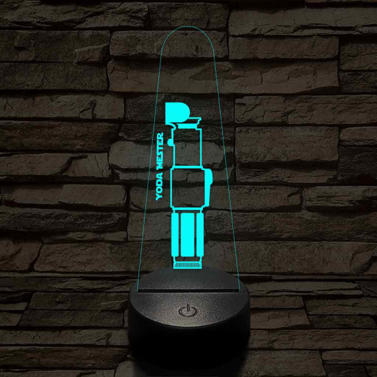 Yoda Mester fénykardja 7 színű 3D led lámpa