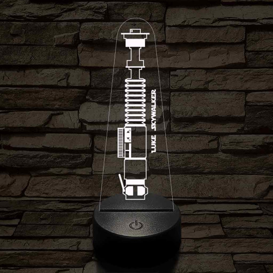 Luke Skywalker fénykardja 7 színű 3D led lámpa