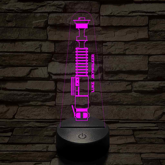 Luke Skywalker fénykardja 7 színű 3D led lámpa