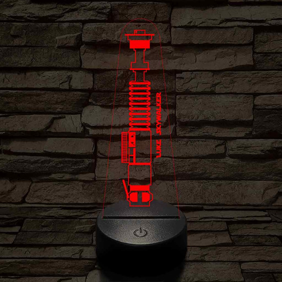 Luke Skywalker fénykardja 7 színű 3D led lámpa