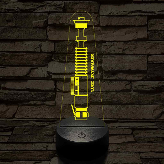 Luke Skywalker fénykardja 7 színű 3D led lámpa