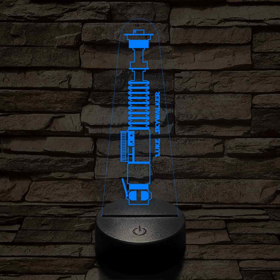 Luke Skywalker fénykardja 7 színű 3D led lámpa