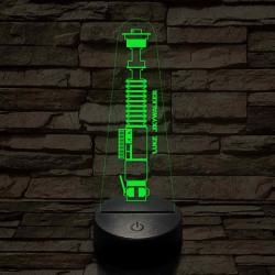 Luke Skywalker fénykardja 7 színű 3D led lámpa