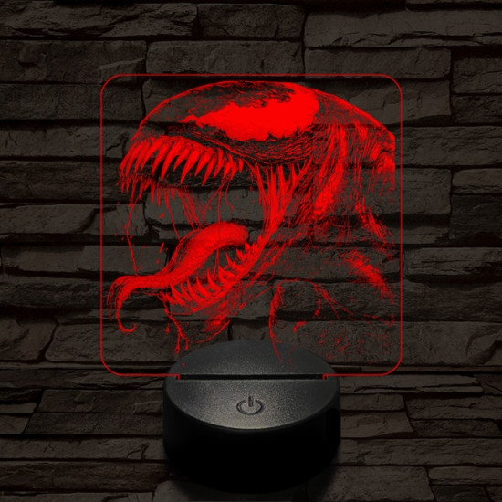 Venom vicsorog 7 színű valósághű 3D led lámpa