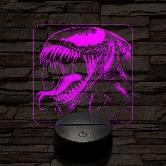 Venom vicsorog 7 színű valósághű 3D led lámpa