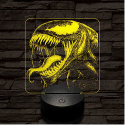 Venom vicsorog 7 színű valósághű 3D led lámpa