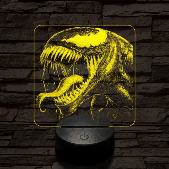 Venom vicsorog 7 színű valósághű 3D led lámpa