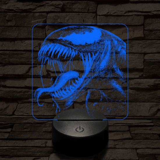 Venom vicsorog 7 színű valósághű 3D led lámpa