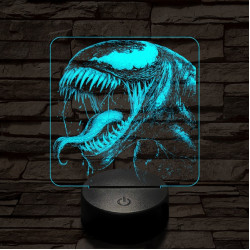 Venom vicsorog 7 színű valósághű 3D led lámpa