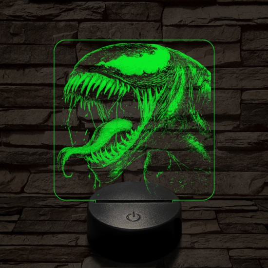 Venom vicsorog 7 színű valósághű 3D led lámpa
