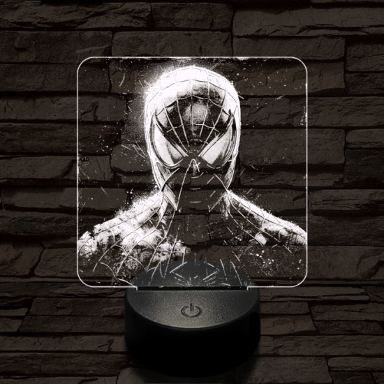 Pókember mereng 7 színű valósághű 3D led lámpa