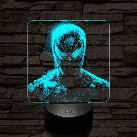 Pókember mereng 7 színű valósághű 3D led lámpa